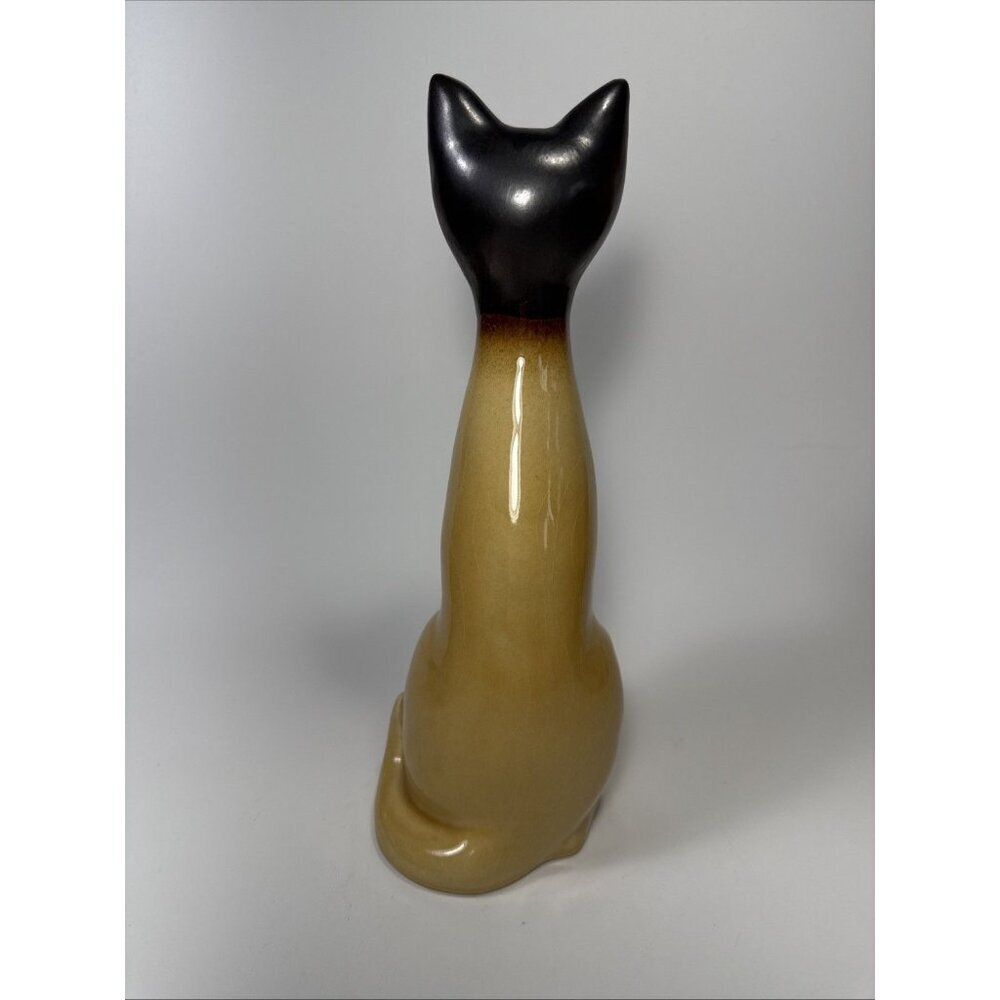 Vtg mcm Ceramic Long 11” Siamese Cat Figure Kitschy Cute - Picture 5 of 10
